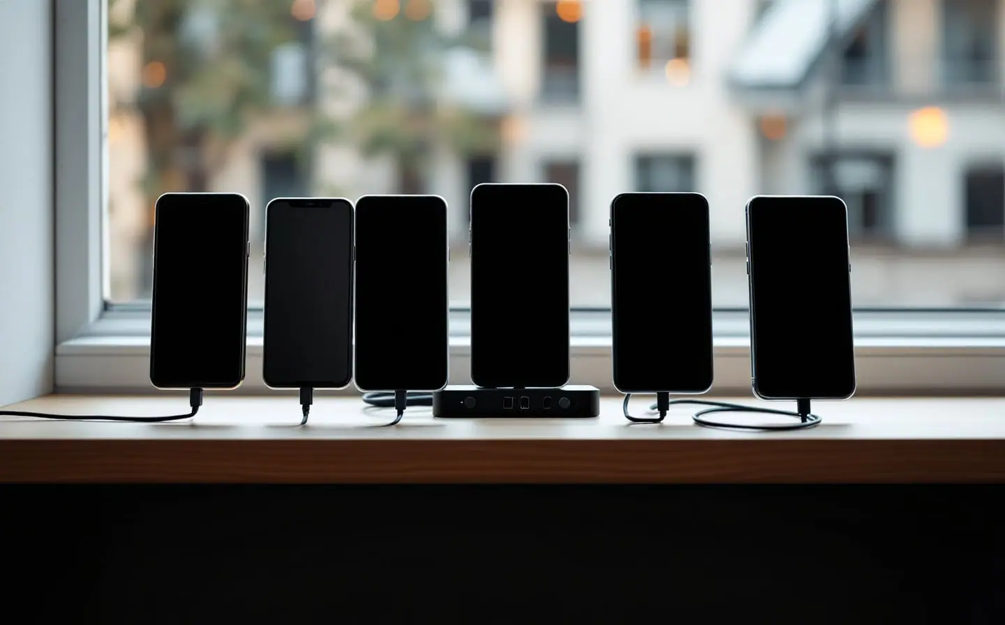 A powered USB hub for test phones: power, ports and switches